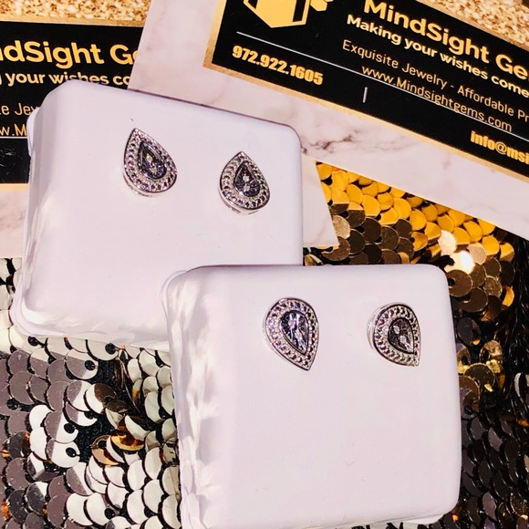 Real Diamond pear teardrop gift earrings for Mother’s Day birthday anniversary! - Picture 4 of 5